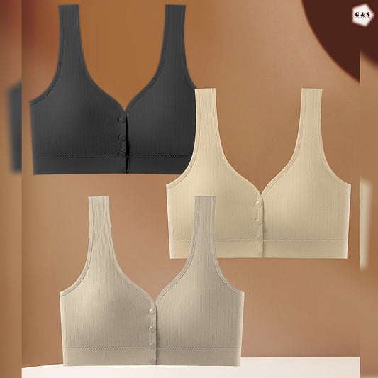 Pack Of 3 Front Open High Quality Light Padded Nursing/Sports Bralette