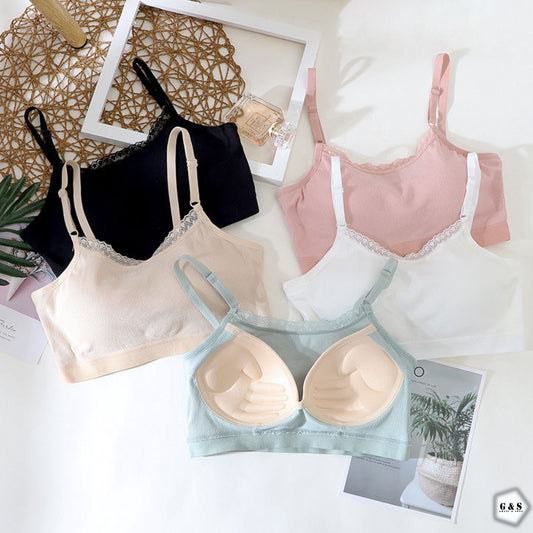 Girls Imported Pack Of 3 Pushup T-Shirt Bralette