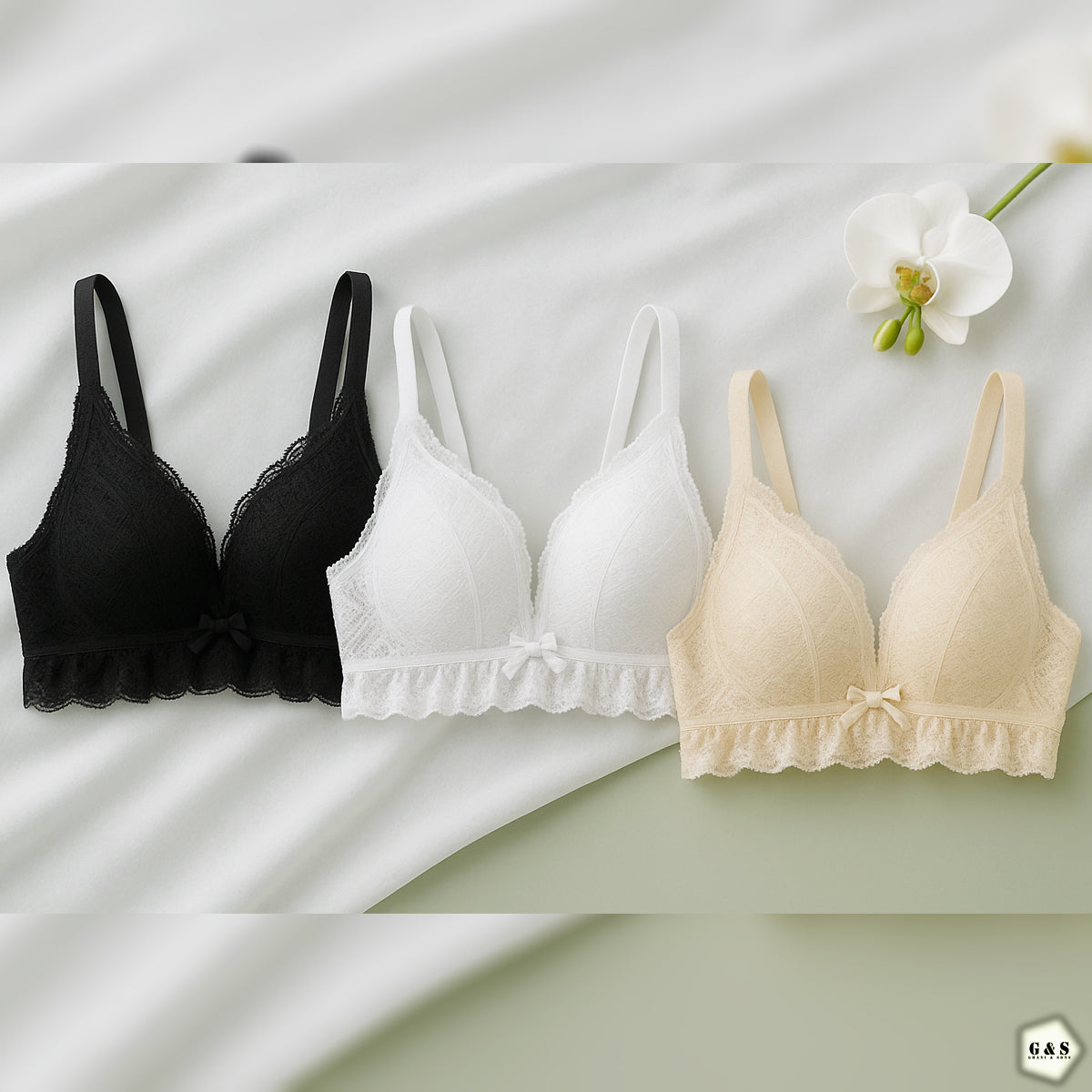 Single Padded Pack Of 2 Non Wired Lace Pushup Bras