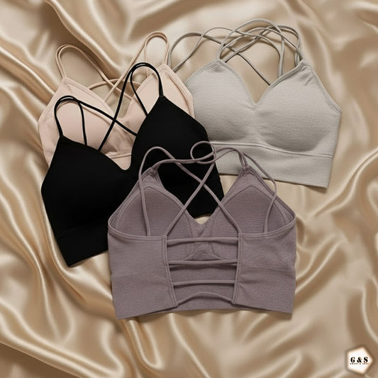 New Design Pack Of 3 Fix Pads Back Cross Casual/Sports Bralette