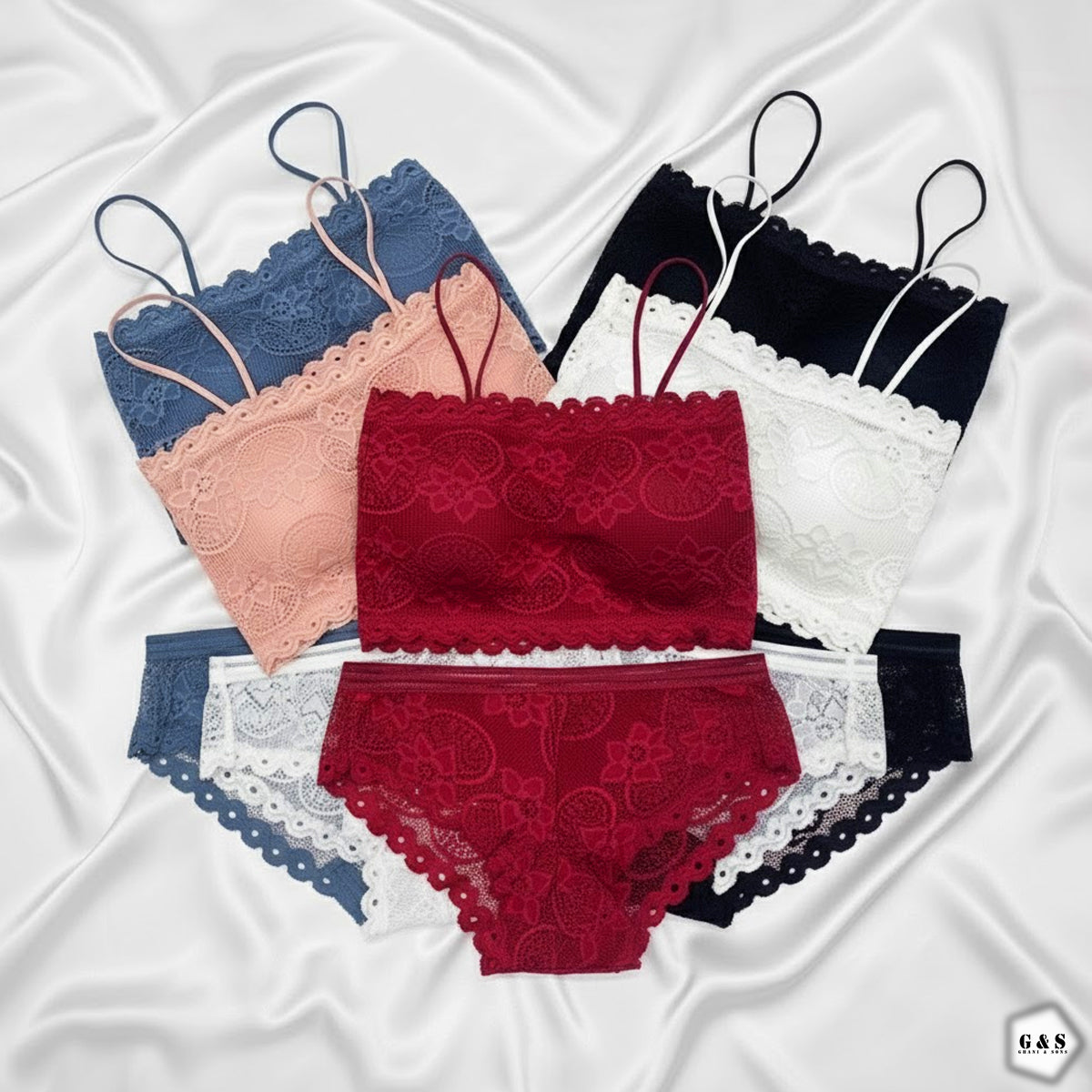 Pack Of 3 Stylish Bralette With Panties Set