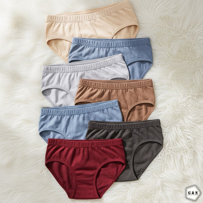 Ladies Imported High Quality Pack Of 5 Cotton Basic Panties