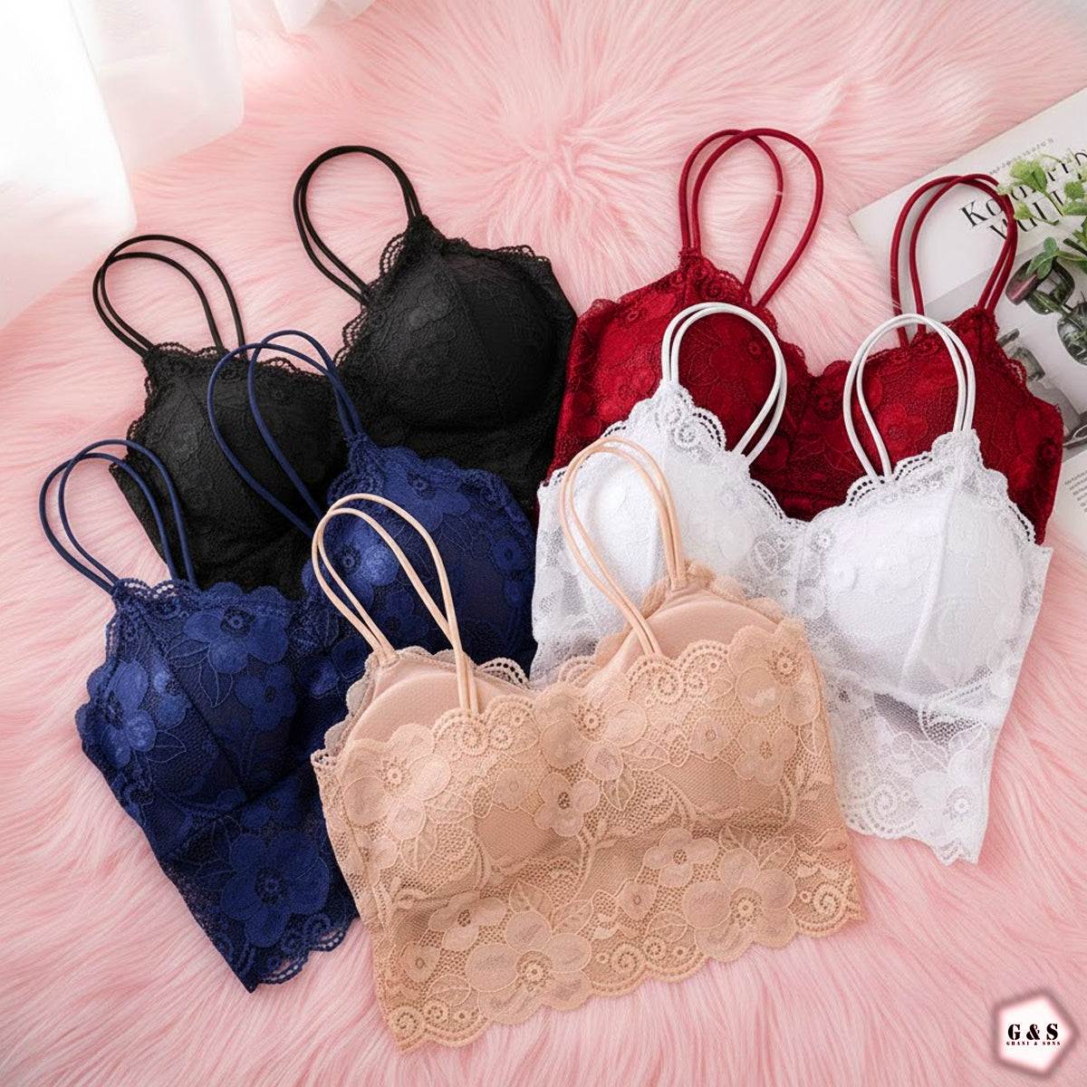 Ladies Imported Pack Of 3 Lace Bralette