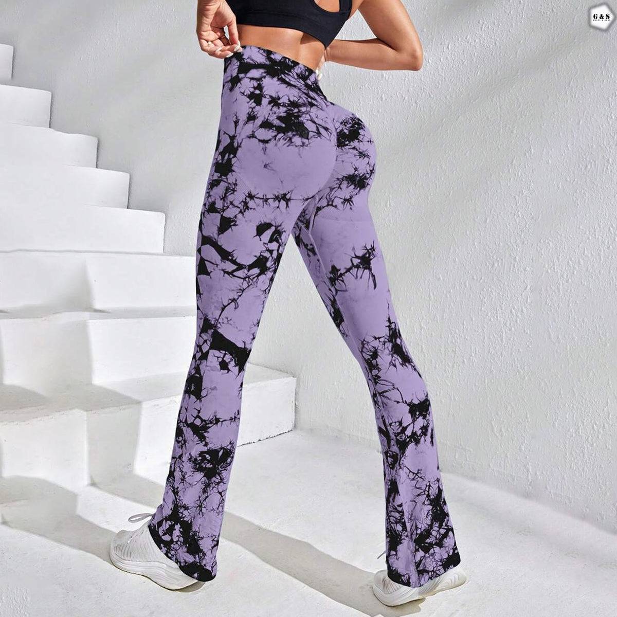 High Quality Seamless Printed Flared Gym/Yoga Legging
