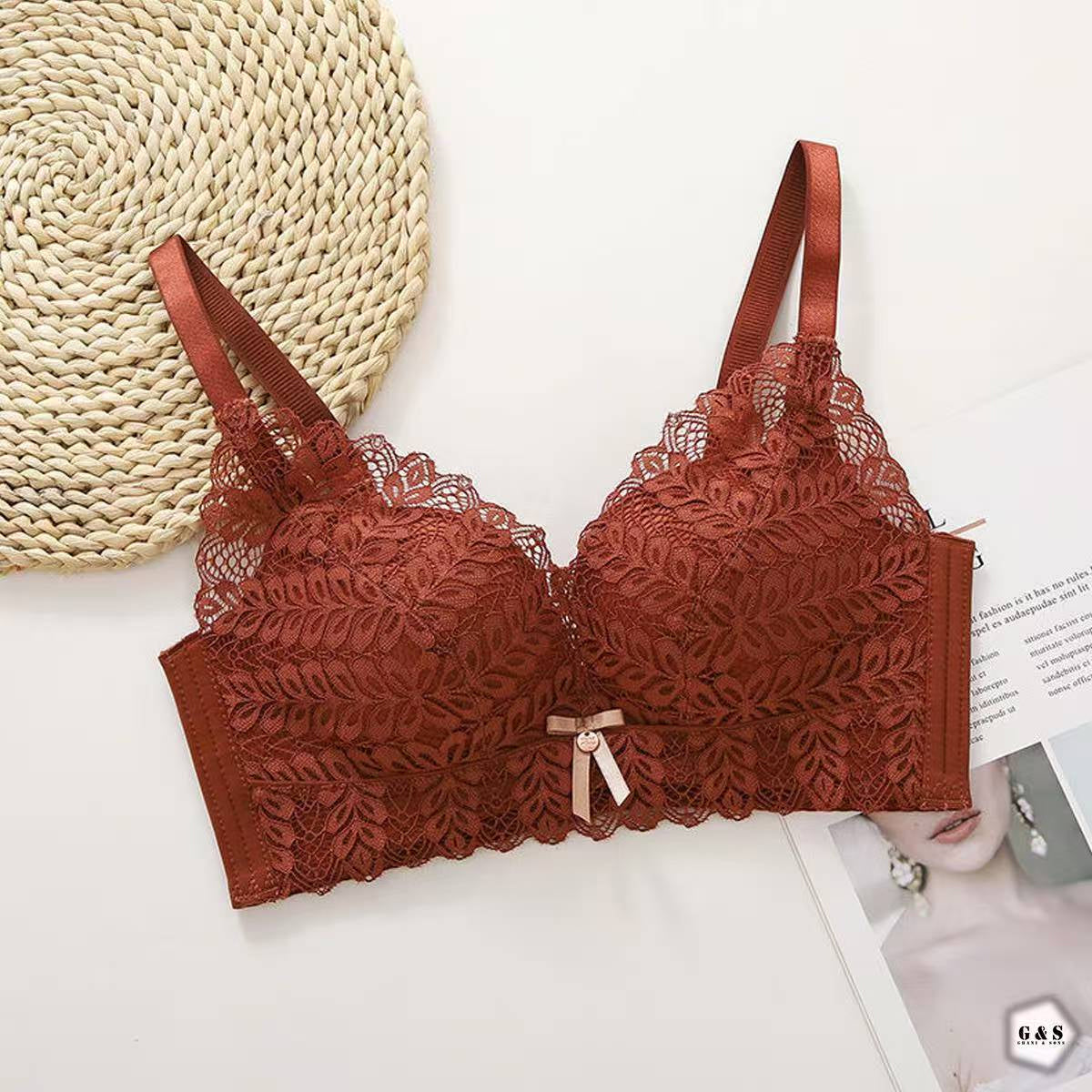 High Quality Pack Of 2 Pushup Non Wired Thick Padded Lace Bras