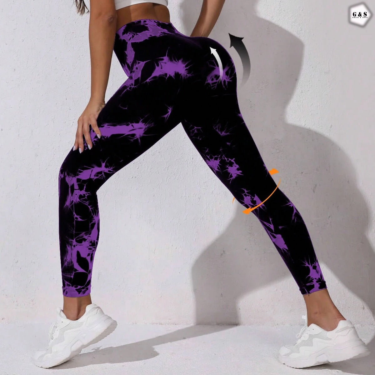 High Waist Seamless Black-Purple Butt Lifter Gym/Yoga Legging
