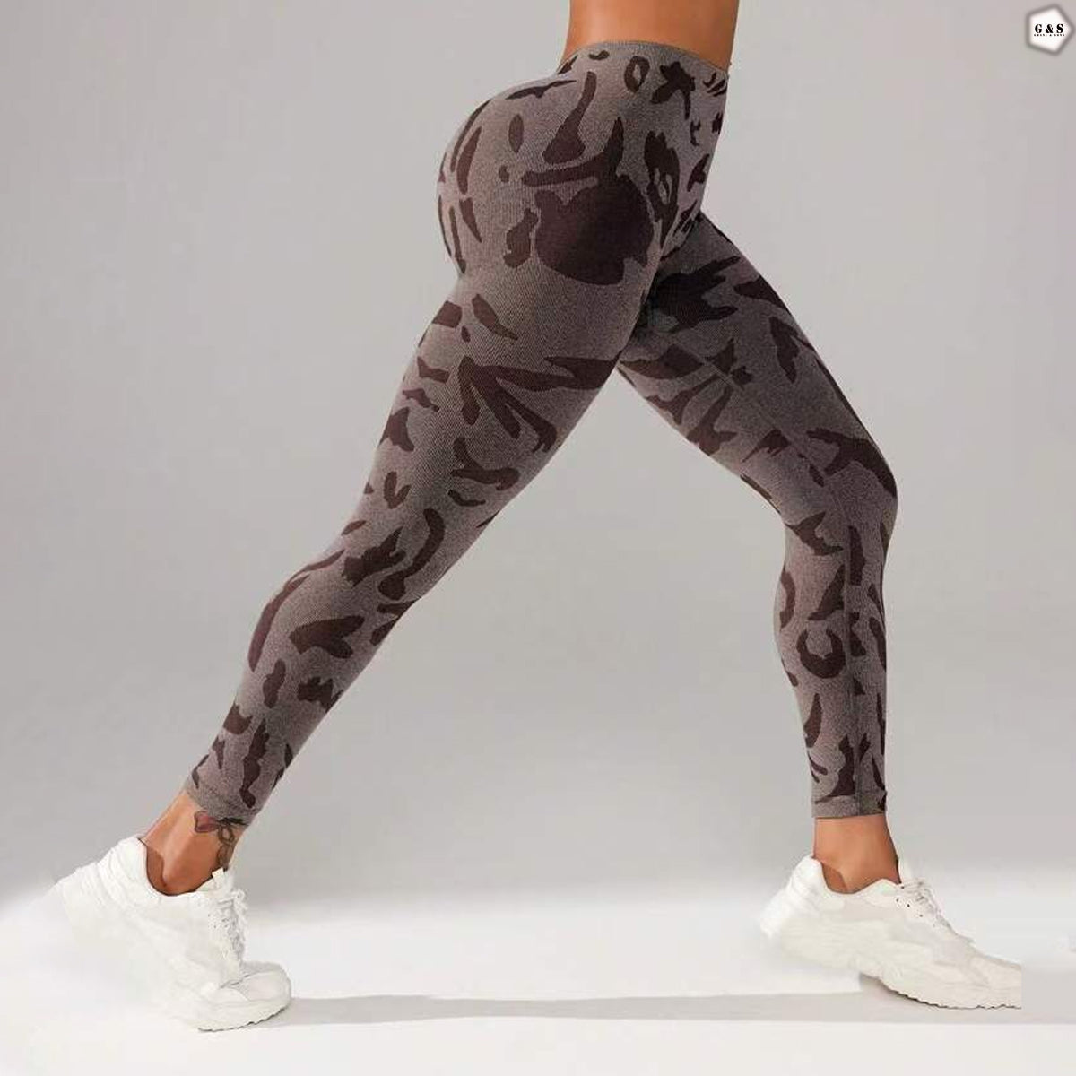 Brown Camouflage Design Seamless Gym/Yoga Legging