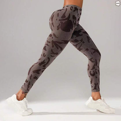 Brown Camouflage Design Seamless Gym/Yoga Legging
