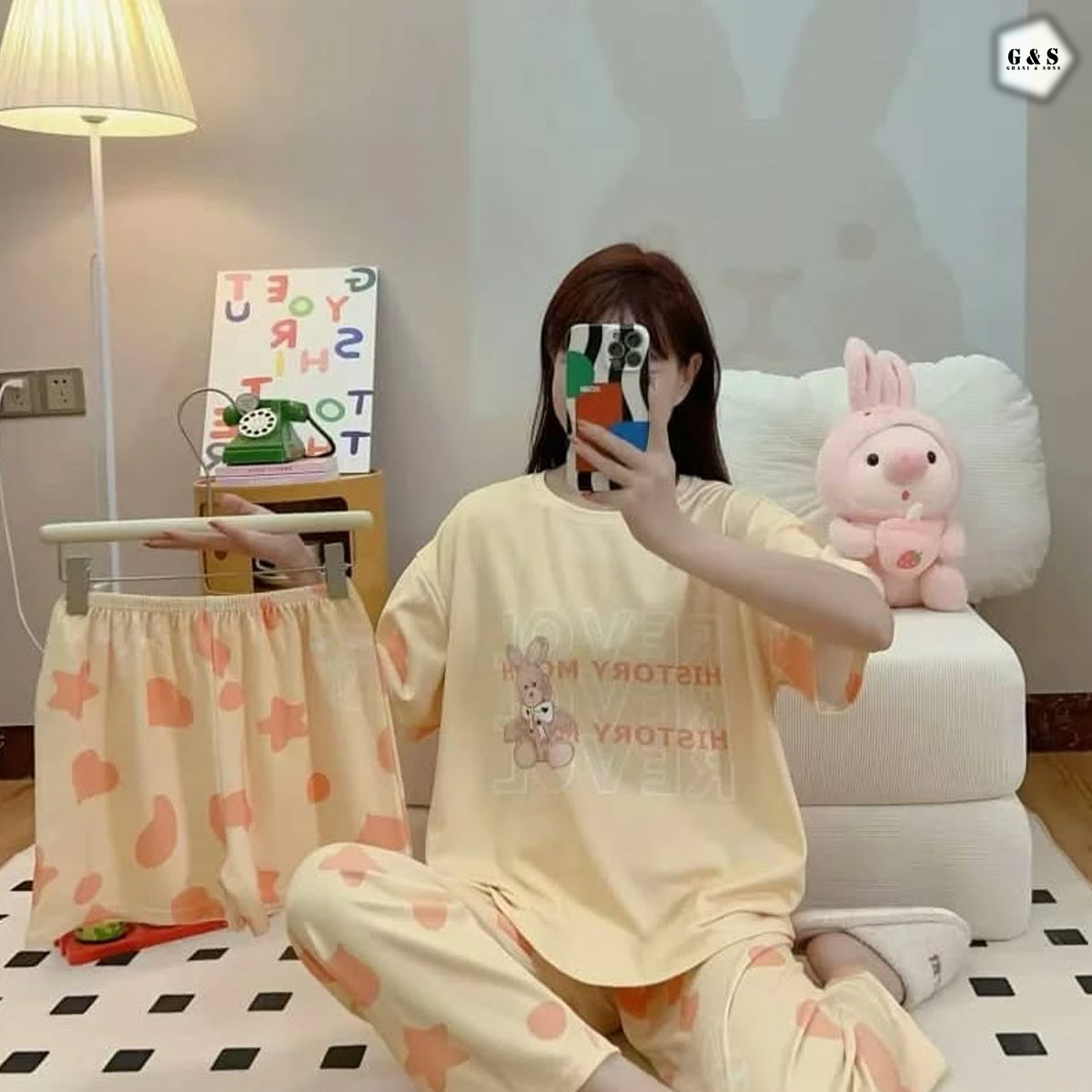 Girls Imported 3 Piece Pajama Suit With Short