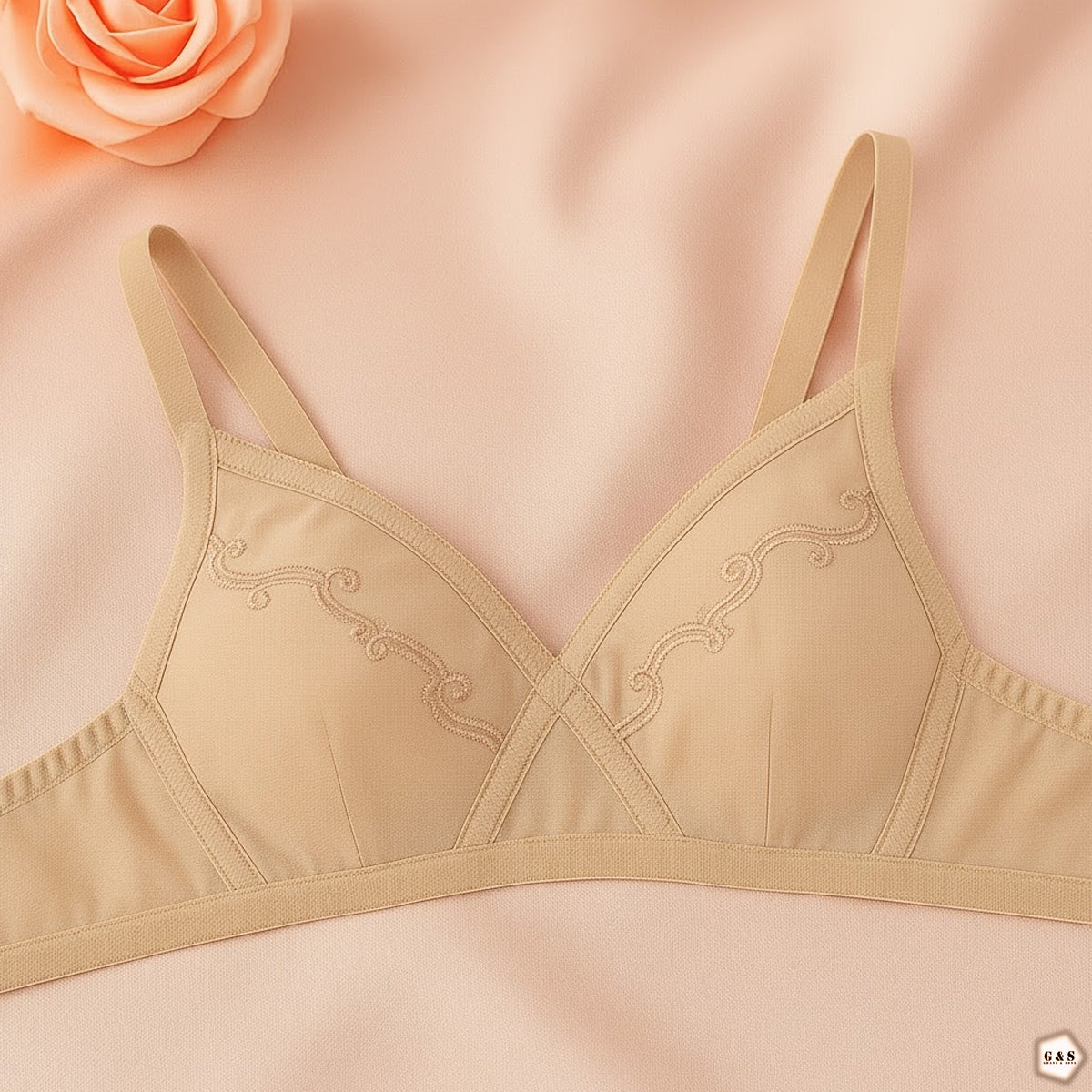 Pack Of 3 Ladies Cotton Embroidered Bra