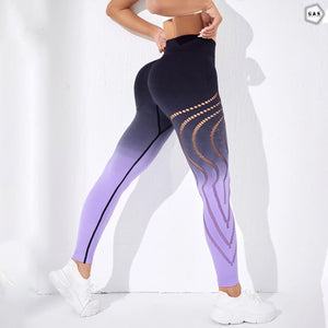 High Waist Butt Lifter Purple Color Mesh Hole Gym/Yoga Legging