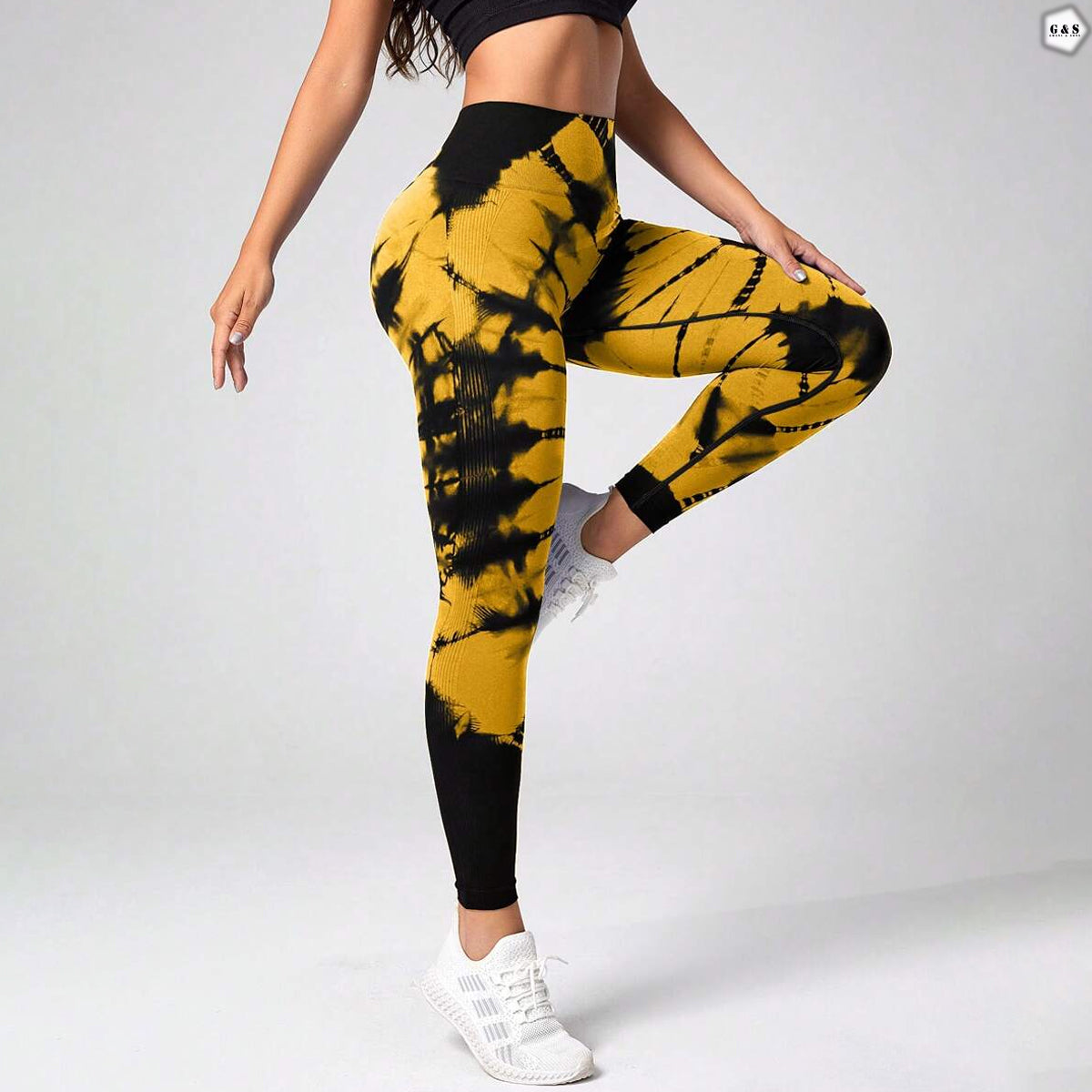 High Waist Yellow Seamless Butt Lifter Gym/Yoga Legging
