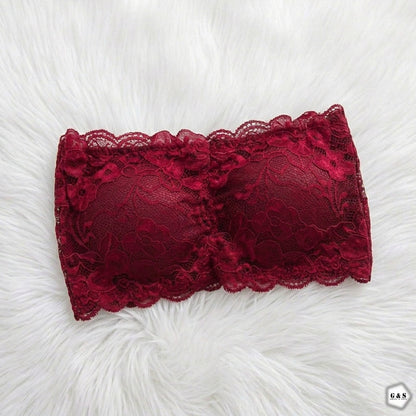 Girls Imported Pack Of 3 Lace Design Light Padded Strapless Bras