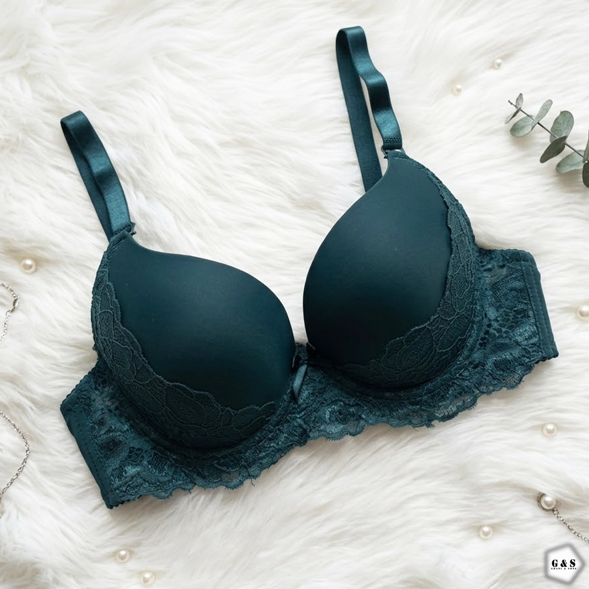 Ladies Imported Pack Of 3 Wired Lace Pushup Bras