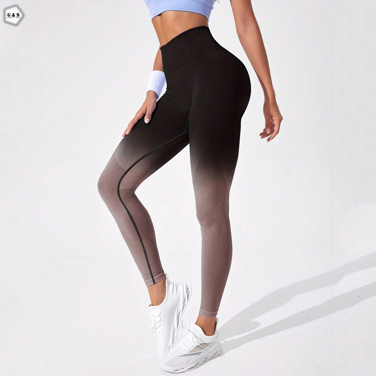 Imported High Waist Seamless Double Shaded Design Butt Lifter Gym/Yoga Legging