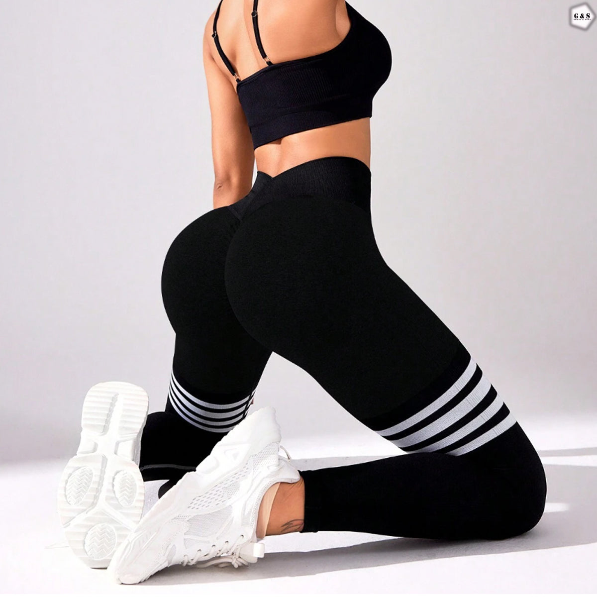 Ladies Imported High Waist Seamless Black Butt Lifter Gym/Yoga Legging