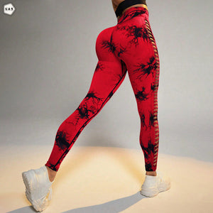 High Waist Butt Lifter Red Side Mesh Hole Design Gym/Yoga Legging