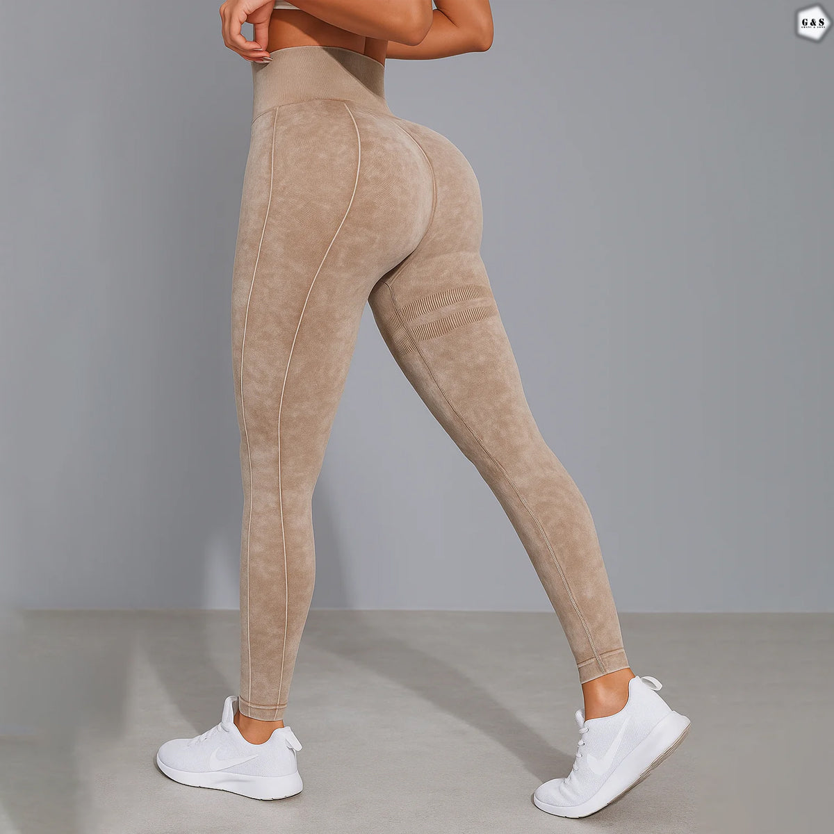 High Waist Seamless Light Brown Butt Lifter Gym/Yoga Legging