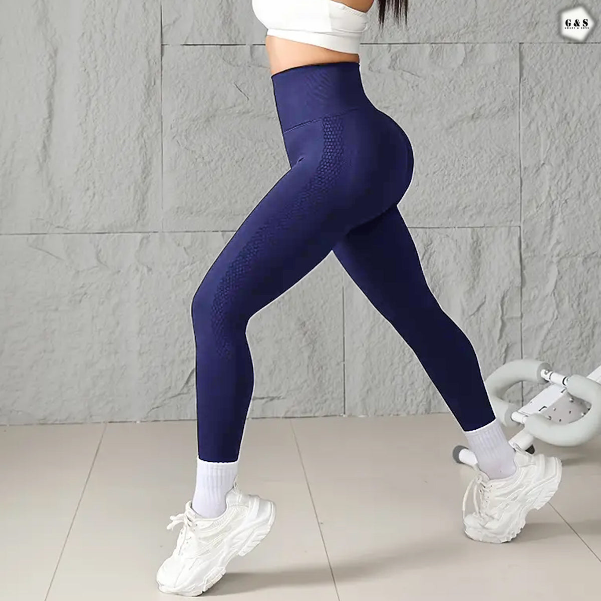 High Waist Seamless Navy Blue Butt Lifter Gym/Yoga Legging