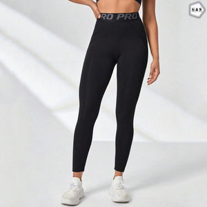 Dry Fit Pocket Design Black Gym/Yoga Legging