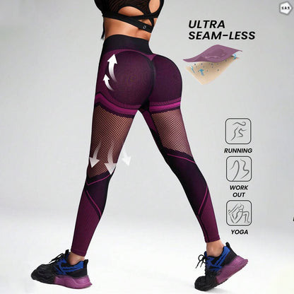 High Waist Seamless Mesh-Hole Design Butt Lifter Gym/Yoga Legging