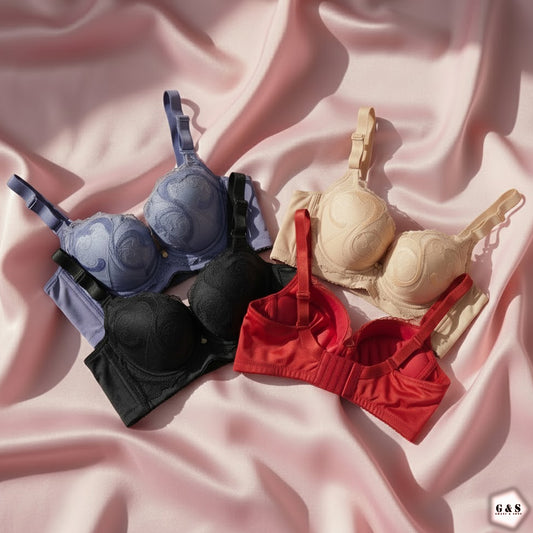 Pack Of 2 Full Back Support Wired Double Padded Pushup Bras