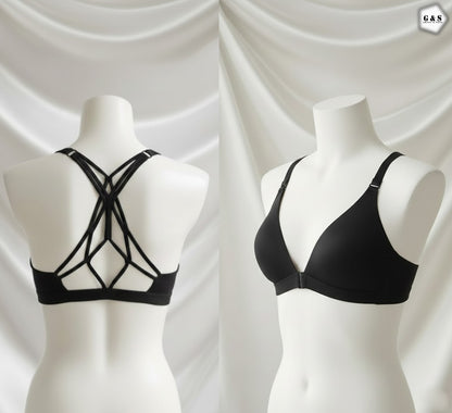 Premium Quality Front Open Dry Fit Back Cross Design Sports Bra