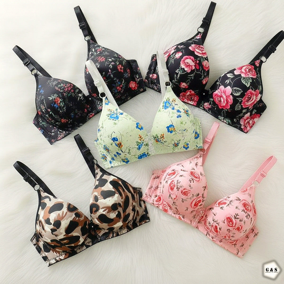 Pack Of 2 Printed Non Wired Bras