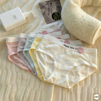 High Quality Mesh Hole Design Pack Of 5 Cotton Panties