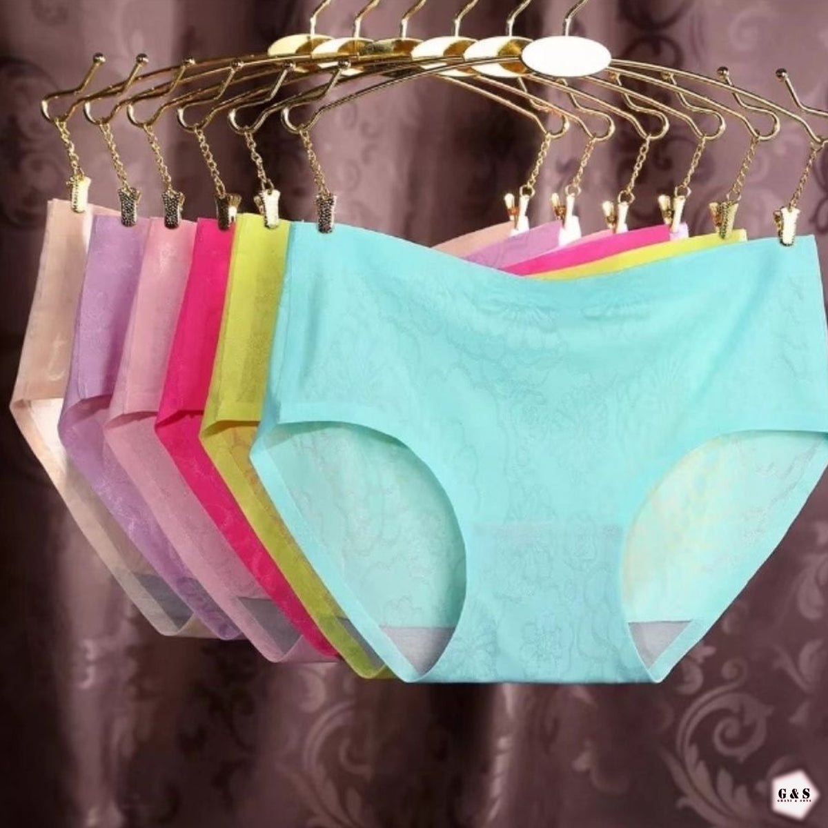 Girls Imported Pack Of 5 Flower Design High Quality Seamless Panties