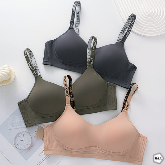 Ladies Imported Pack Of 3 Light Padded Non-Wired T-Shirt Bras