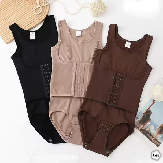 High Quality Front Open Body Shaper With Corset Belt
