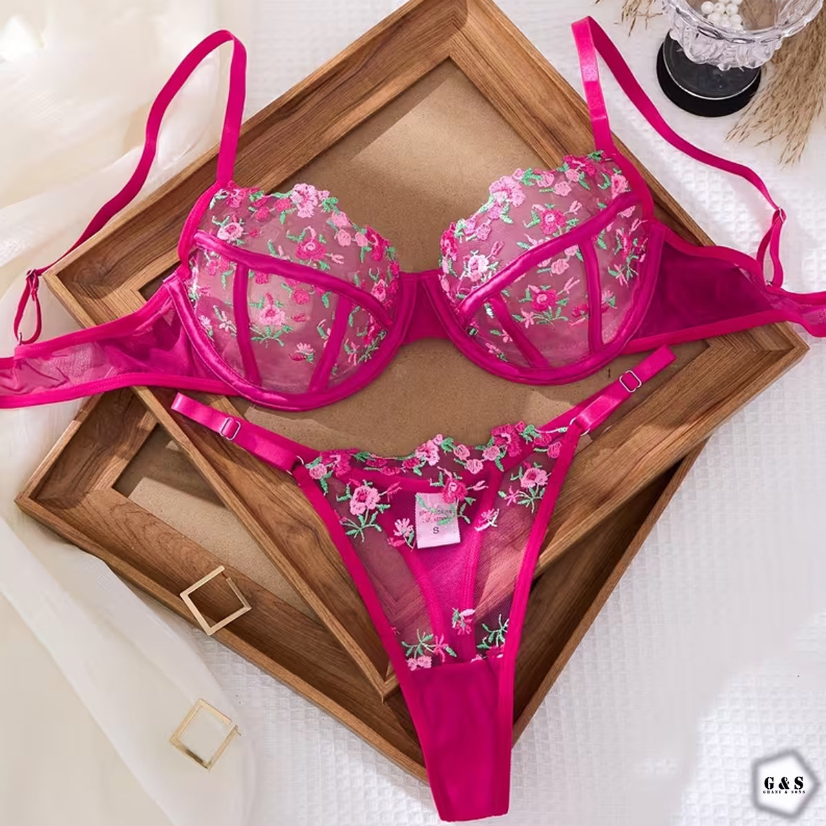 High Quality Wired Net Pushup Bra & Panty Set