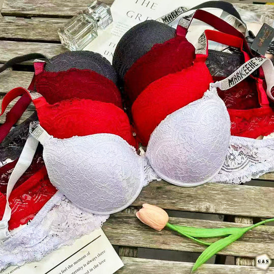 Pack Of 3 High Quality Wired Single Stones Design Padded Pushup Bras