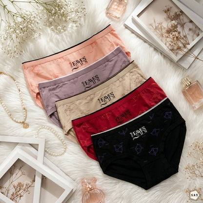 Pack Of 5 New Soft Cotton Jersey Panties With Elastic Waist Band