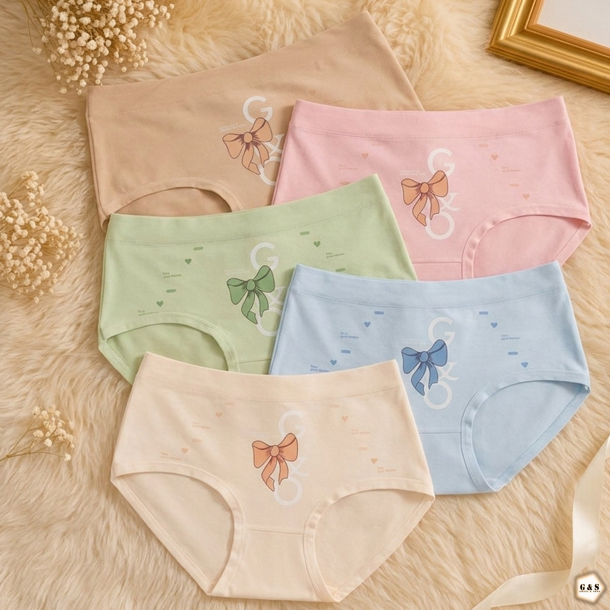 Ladies Imported Pure Hosiery Pack Of 5 Cotton Panties