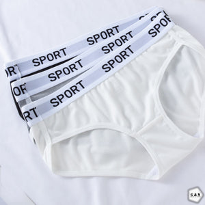 Pack Of 3 Comfortable Sports Fashion Letter Waistband Briefs