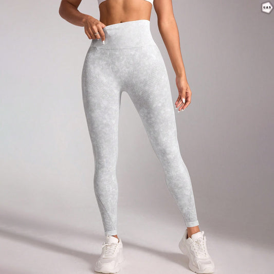 High Waist Seamless White-Grey Butt Lifter Gym/Yoga Legging
