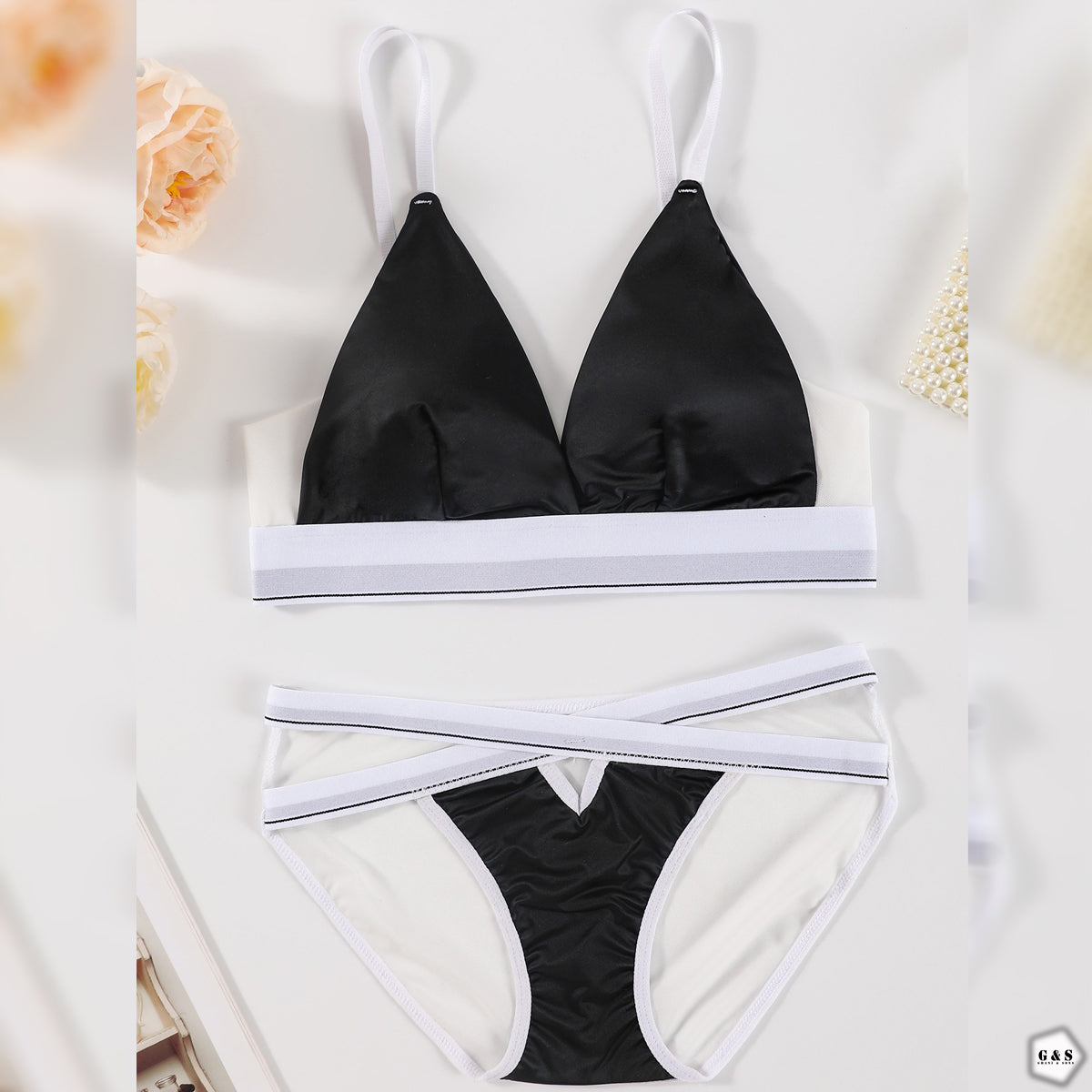 High Quality Pack Of 3 Silk Design Bra/Bralette Panty Sets