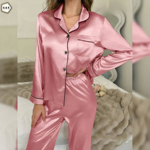 Full Sleeves Silk Night Suit