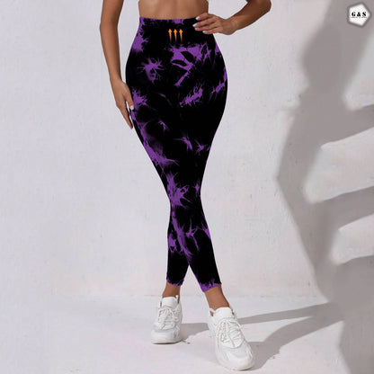 High Waist Seamless Black-Purple Butt Lifter Gym/Yoga Legging