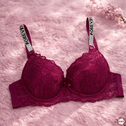 Pack Of 3 Fancy Wired Lace Pushup Bras