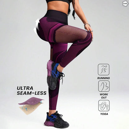 High Waist Seamless Mesh-Hole Design Butt Lifter Gym/Yoga Legging