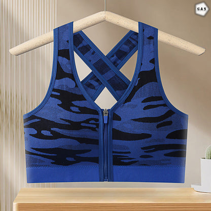 Pack Of 3 Zip Design Sports Bra