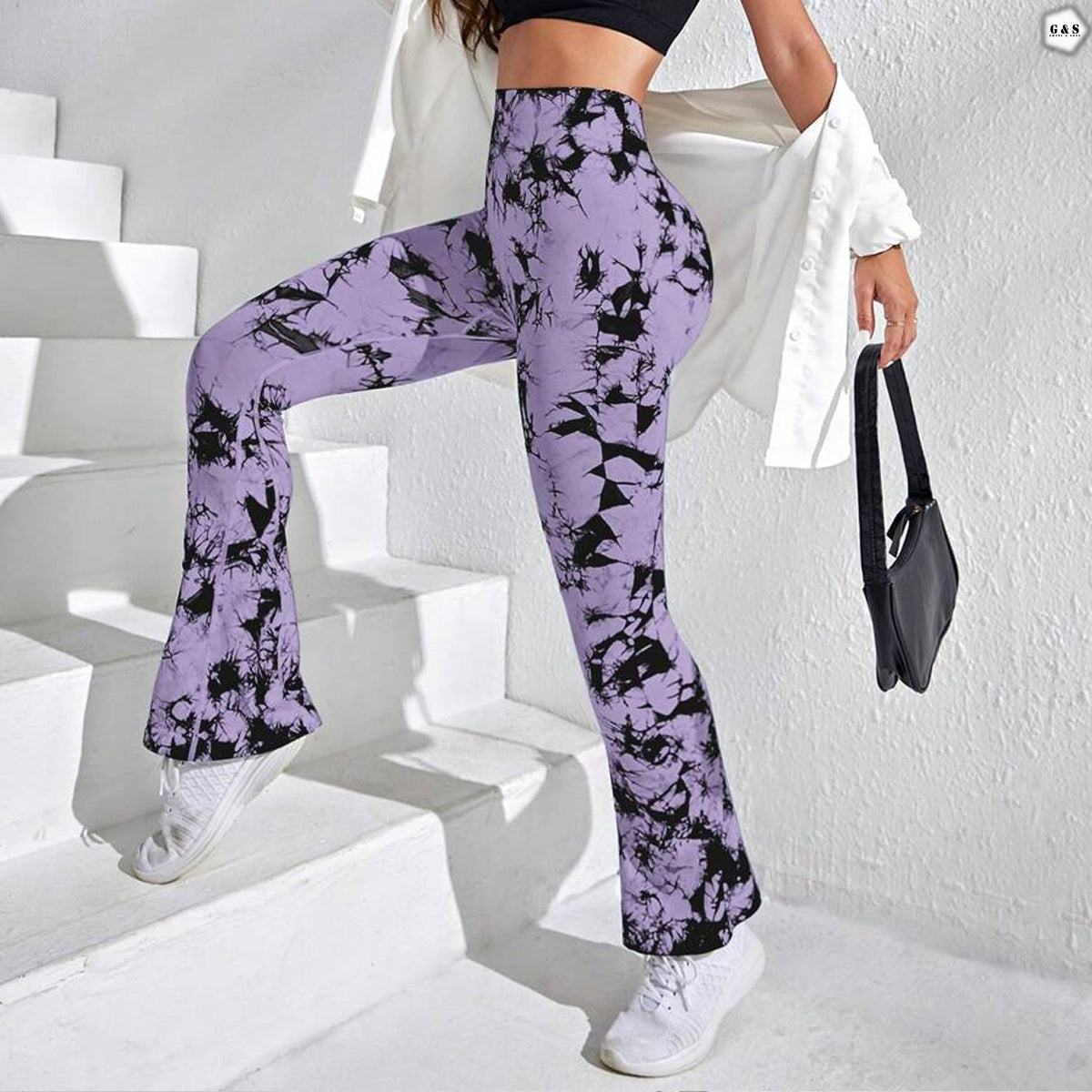 High Quality Seamless Printed Flared Gym/Yoga Legging