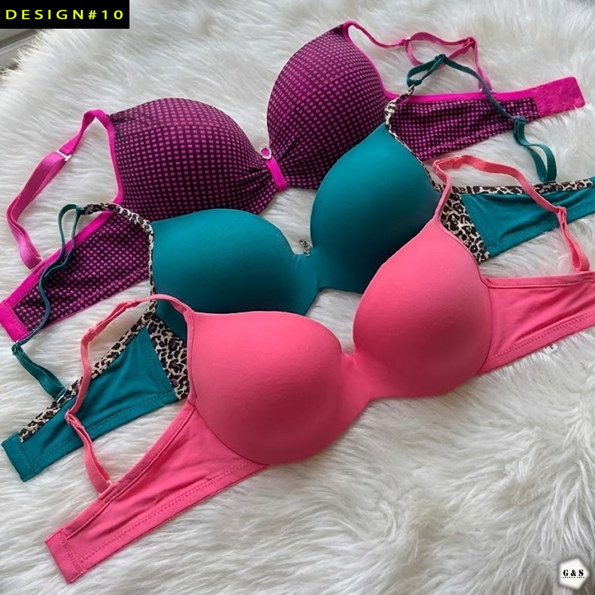 Ladies Imported 36A-B Size Pushup Pack Of 3 Single Padded Wired Bras