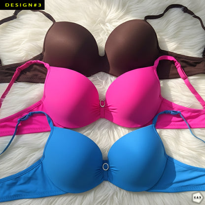 Ladies Imported 36A-B Size Pushup Pack Of 3 Single Padded Wired Bras