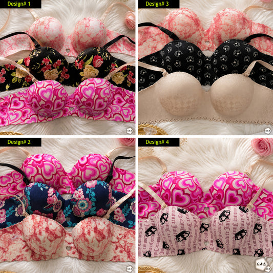 Zero Size Non-Wired Pack Of 3 High Quality Seamless Double Padded Pushup Bras