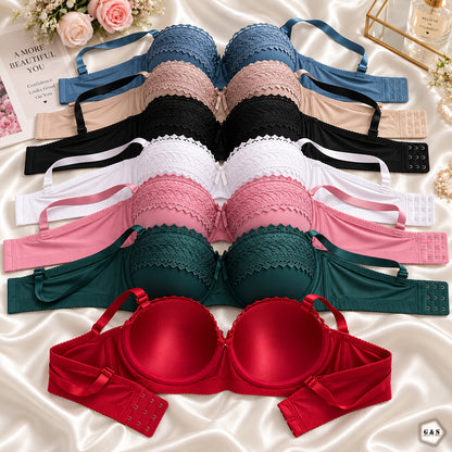 Pack Of 3 Full Cup Rounded Shape Light Padded Wired Bras