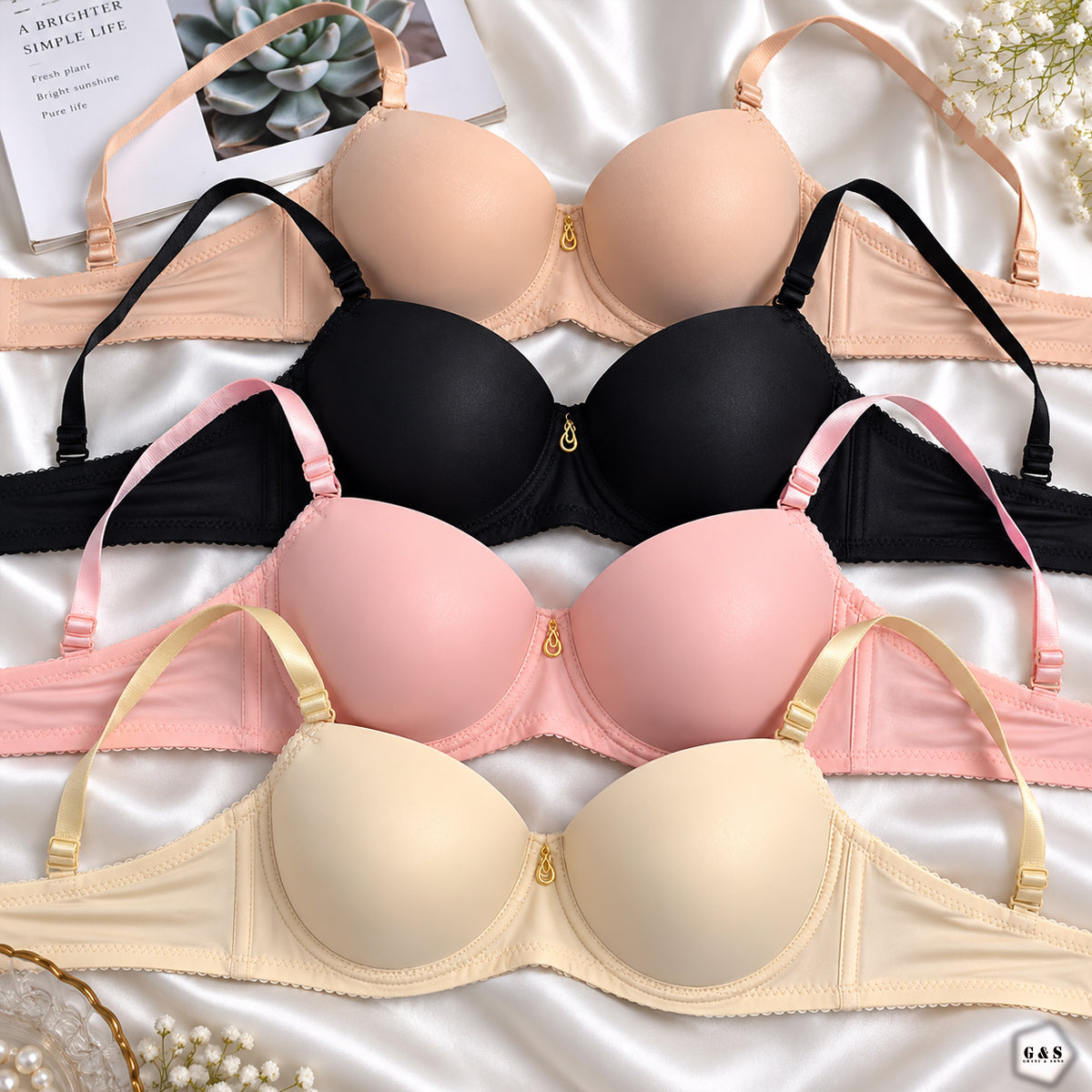 Zero Size Double Padded Wired Pack Of 3 Pushup Bras